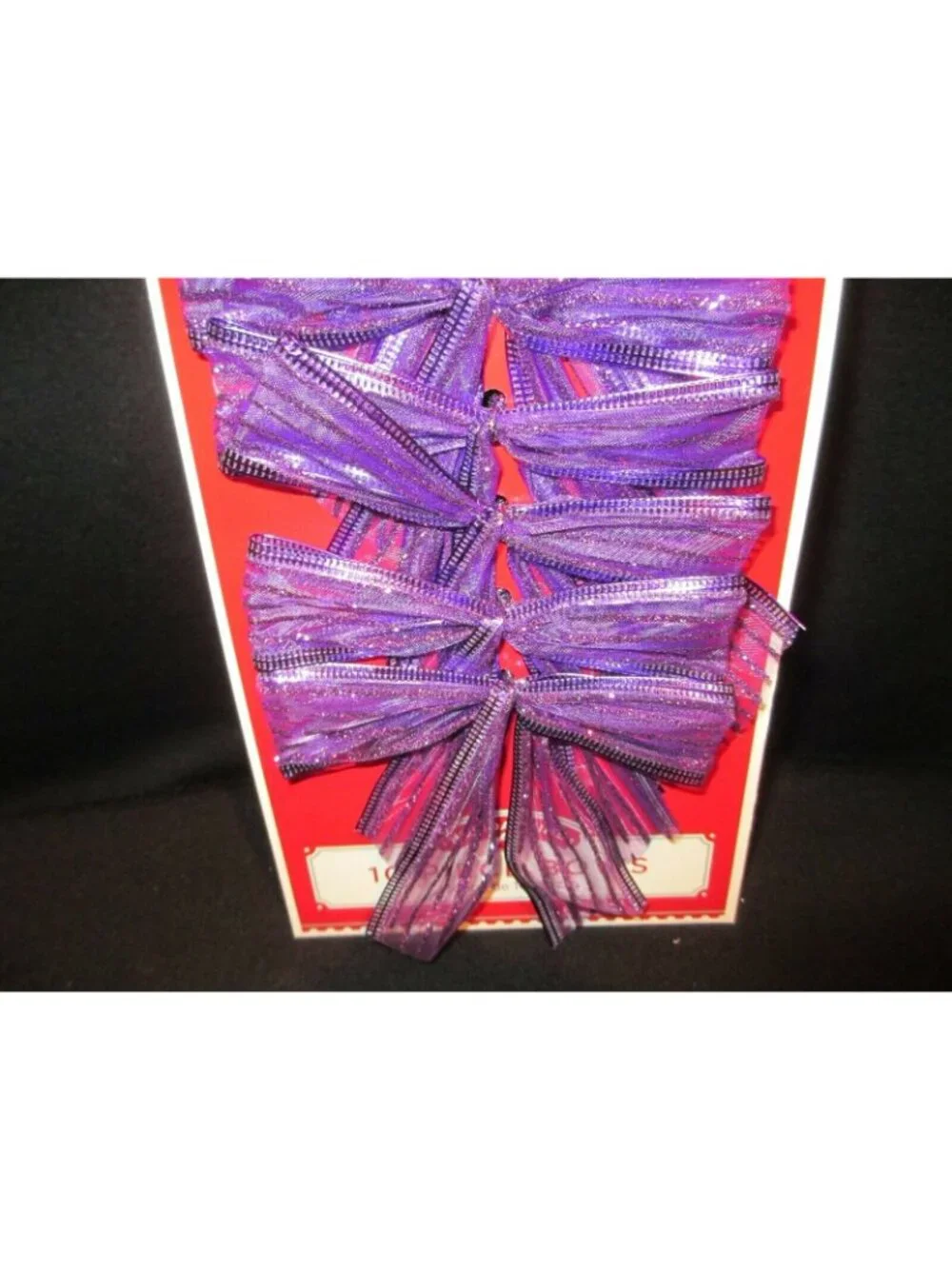 10 Purple Wire Edge Glitter Christmas Gift Bow Indoor Outdoor Wreath Package